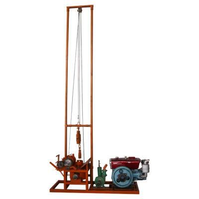 80m Depth 15HP Diesel Engine Water Well Drilling Rig Machine