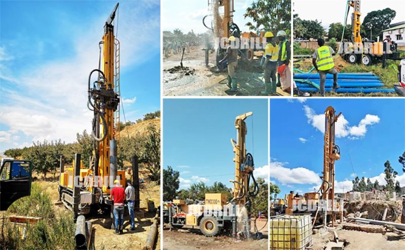 300m Four Wheels Trailer Boerhole Drilling Machine for Soil and Rocks