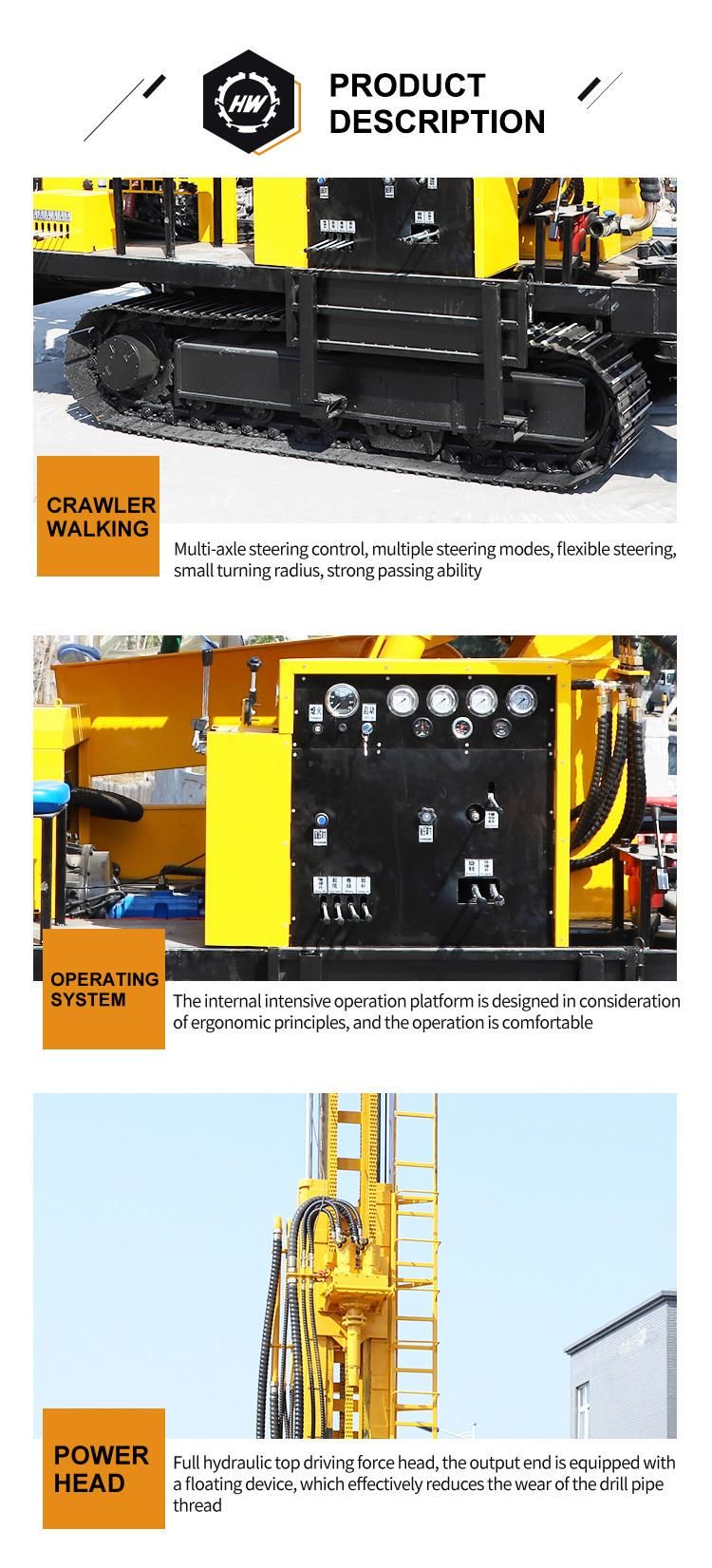 Pneumatically DTH Steel Crawler Drilling Depth 400-500 Meter Water Well Drilling Rig Machine