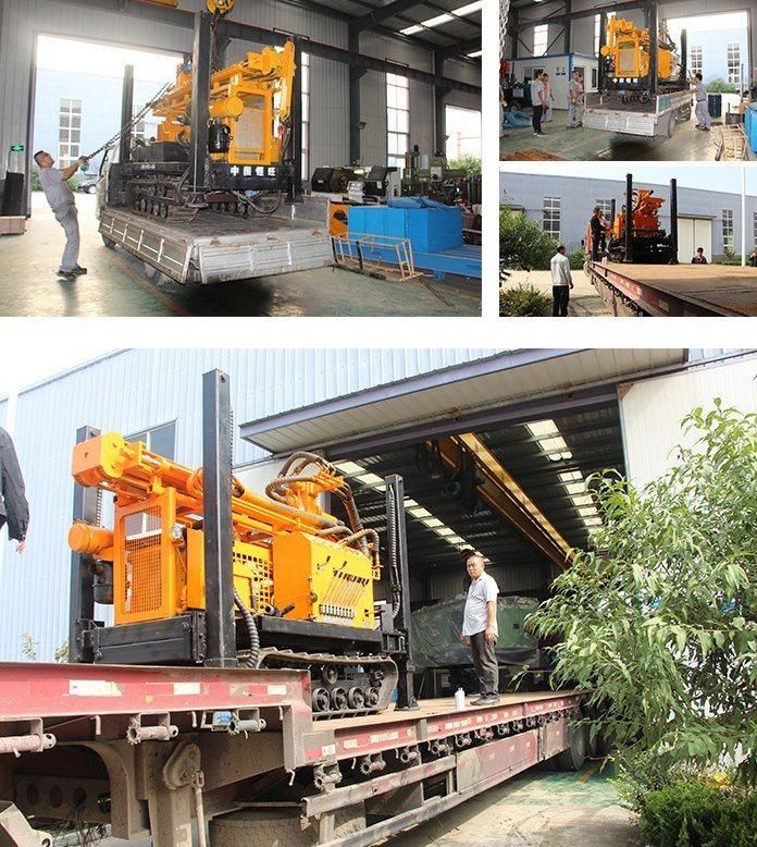 Drilling Depth 260m DTH Pneumatic Mini Diesel Water Well Drilling Rig Machine Main Motor Power 76kw Drill Rig