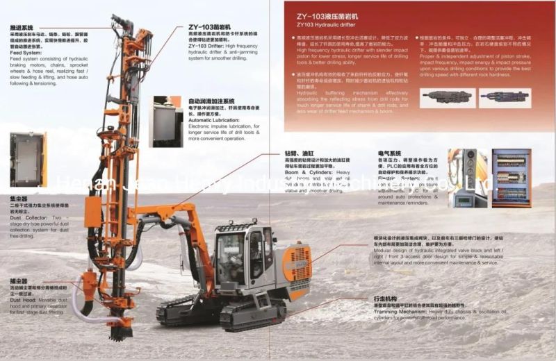 T635 Full Hydraulic Top Hammer Surface Drill Rig for Quarry