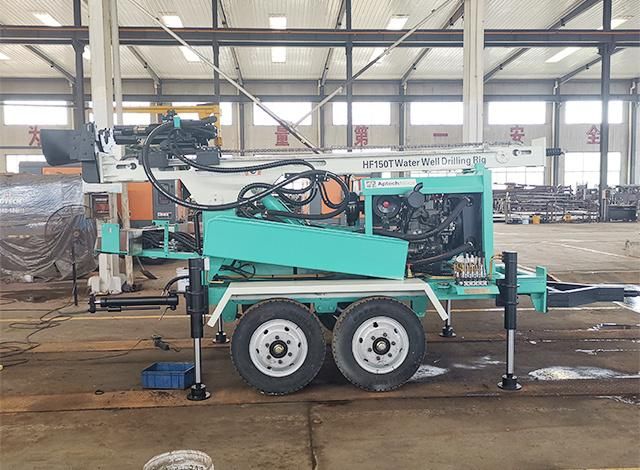 Hf150t Small Trailer Type Percussion Drilling Rigs with DTH Hammer