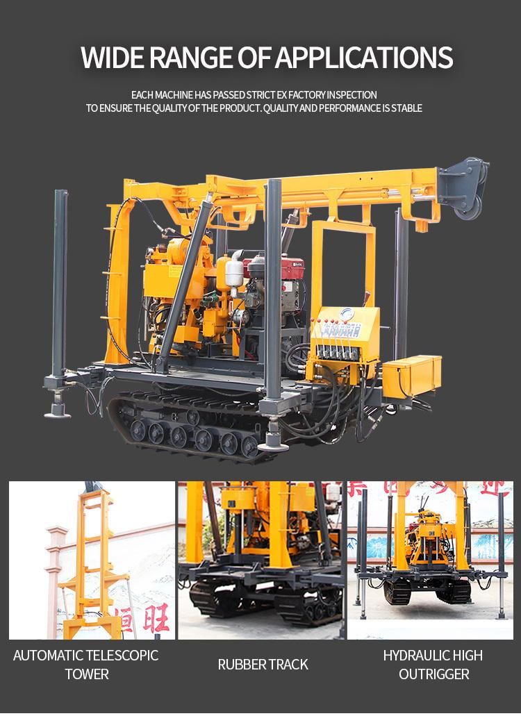 Portable Hw230 Hydraulic Crawler Mounted 200m Water Well Drilling Rig