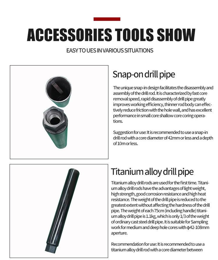 Max 30m Depth Backpack Portable Core Drill Diamond Core Drill