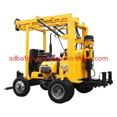 Full-Hydraulic Trailer Mounted Diesel Water Well Drill Rig / 300m Depth Drilling Rig