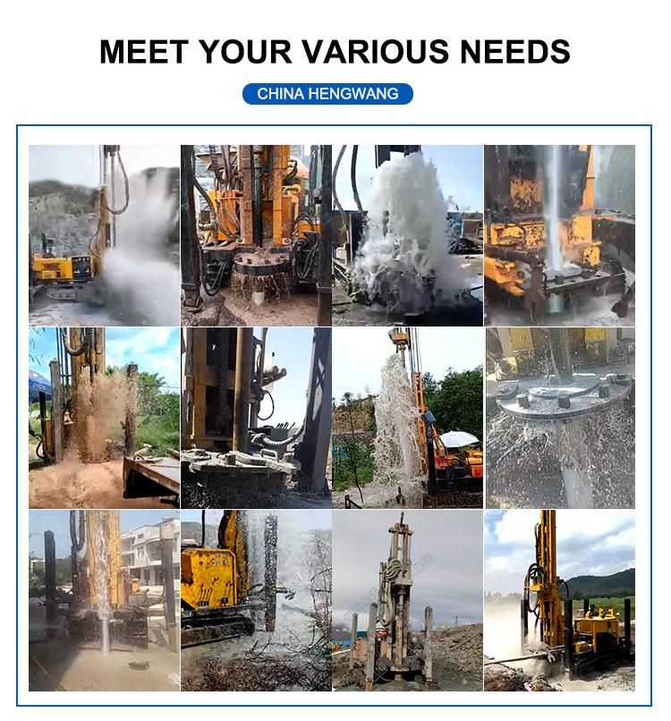 Crawler Mounted Small Portable Diesel 300 Meter Borehole Water Well Mine Drilling Rig Machine for Sale