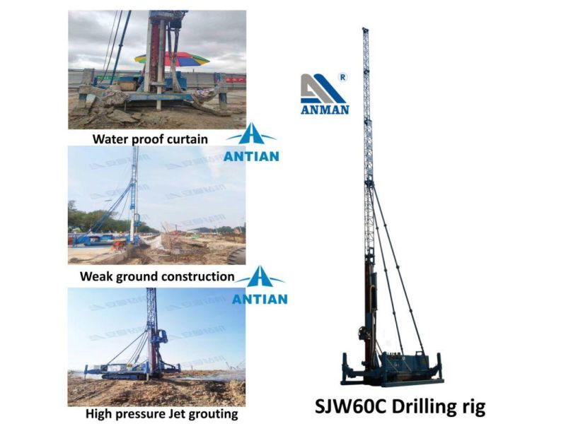 Sjw-60c High Pressure Jet Grouting Pile Construction Drill Rig Equipment