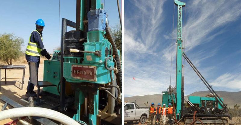 Hfdx-4 Crawler Simple Structure Diamond Core Sample Drilling Rig Geotechnical Exploration Drill with Water Injection Hole