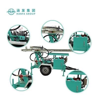 Hf120W Portable Trailer Mounted Water Well Borehole Drilling Rig for Sale