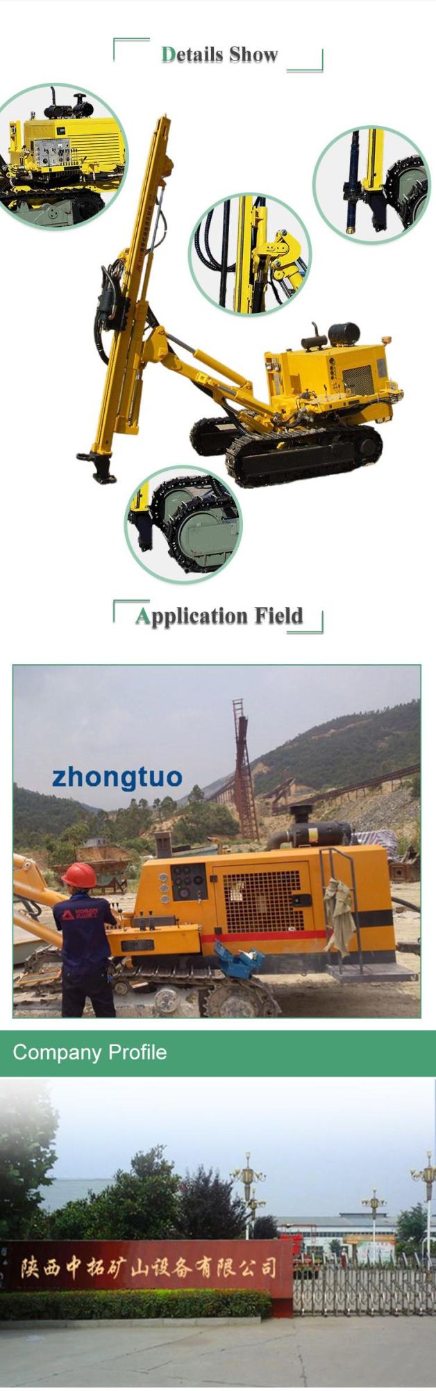 Hydraulic Crawler Drill Rig Machine Ztn-100A