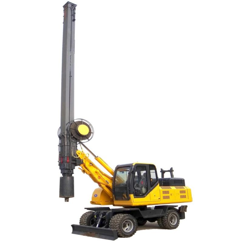 Hot Sale 11m Wheeled Four-Wheel Hydraulic Rotary Earth Auger Drilling Rig