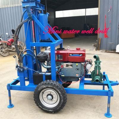 China/Manufacturer 22 HP Diesel Water Well Drilling Rig Portable Deep Well Mining Drilling Rig with Trailer Frame