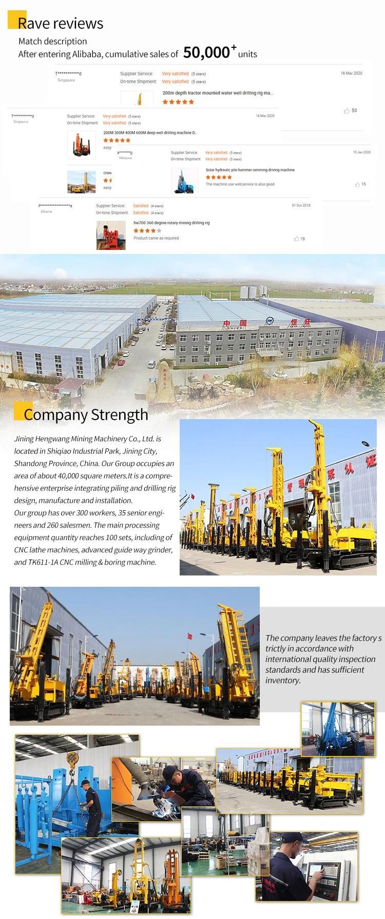 Drilling Depth 400 Meters Steel Crawler Mounted Rotary Portable Water Well Drilling Rig Machine