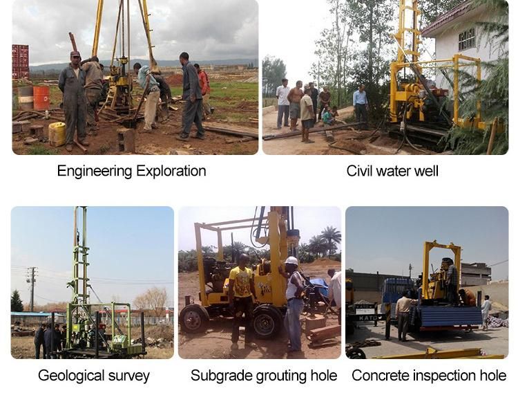 Portable Drill Drilling Depth 160m Hydraulic Drilling Rig Suitable for Drilling Water Well
