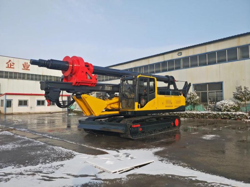 25m Lock Rod Drilling Machine with Cat Chassis, Engineering Construction Machinery, Hydraulic Rotary Drilling Rig