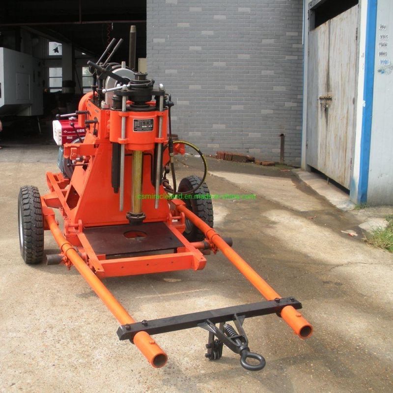 150m Portable Wheel Trailer Mobile Geotechnical Core Drilling Rig with Mud Pump (GY-150B)