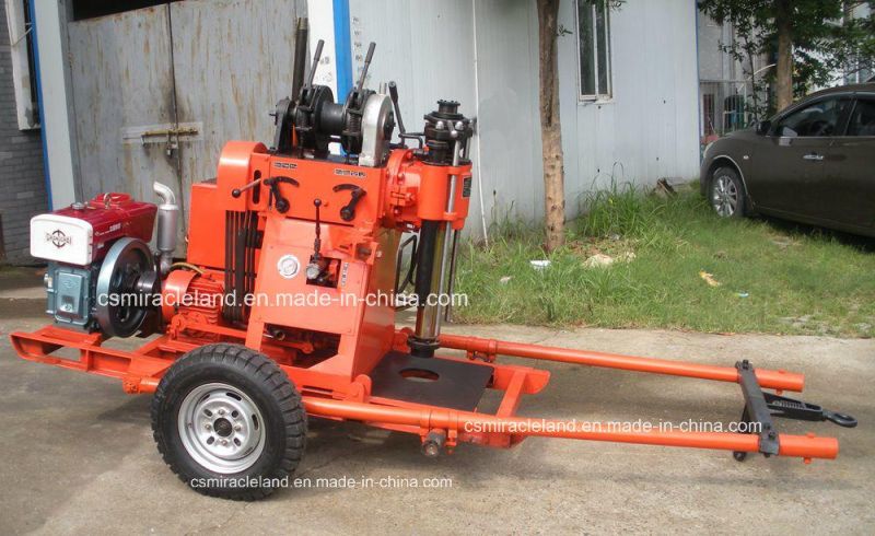 150m Portable Wheel Trailer Mobile Geotechnical Core Drilling Rig with Mud Pump (GY-150B)