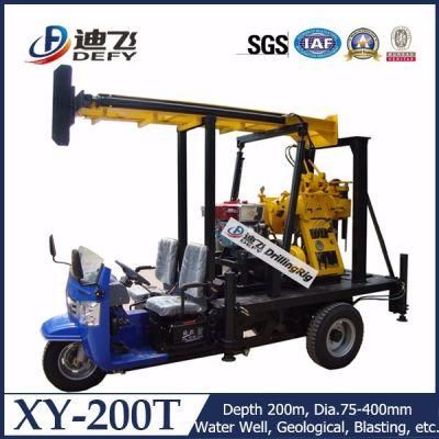 New Design Full Hydraulic Drill Rig with Three Wheels Very Efficient