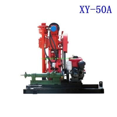 50m Small Portable Hydraulic Geotechnical Exploration Core Drilling Rig with Mud Pump