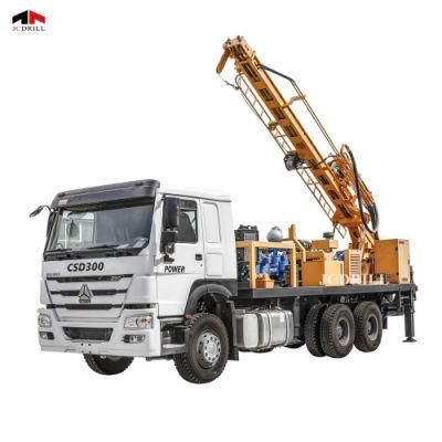 300 Meters Water Well Drilling Rig Truck Mounted Drill Rig with Air Compressor Bore Well Rig