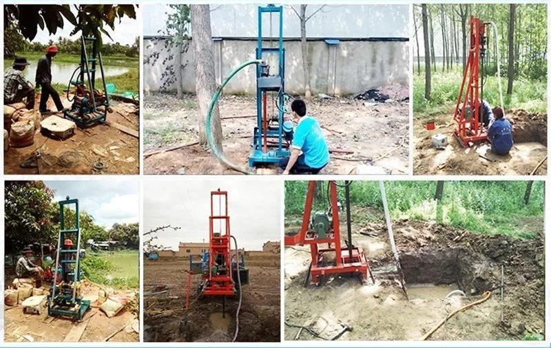 0-150m Depth Diesel/Electric/Gasoline Engine Portable Water Well Drilling Rig