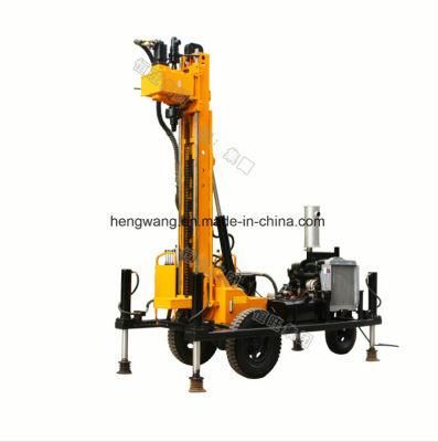 Wheel Type 150m Air and Mud Water Well Drilling Rig