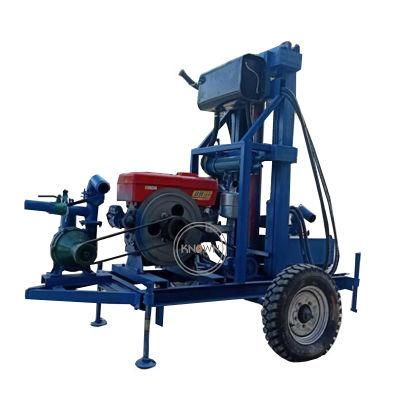22HP Diesel Engine Well Drilling Rig Machine Tractor Mounted Water Drilling Machine 100m Deep Alloy PDC Coring Bits Optional