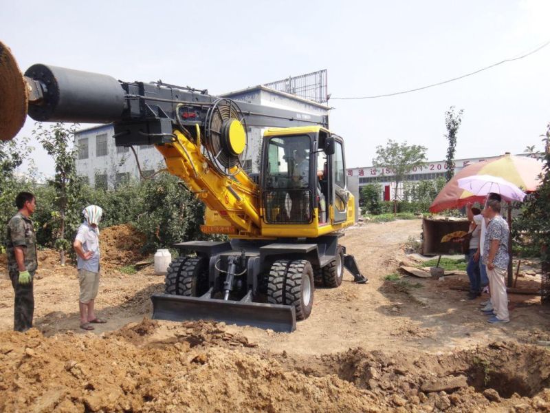 13m Wheeled Four-Wheel Drive Rotary Excavator with High Quality From China Factory